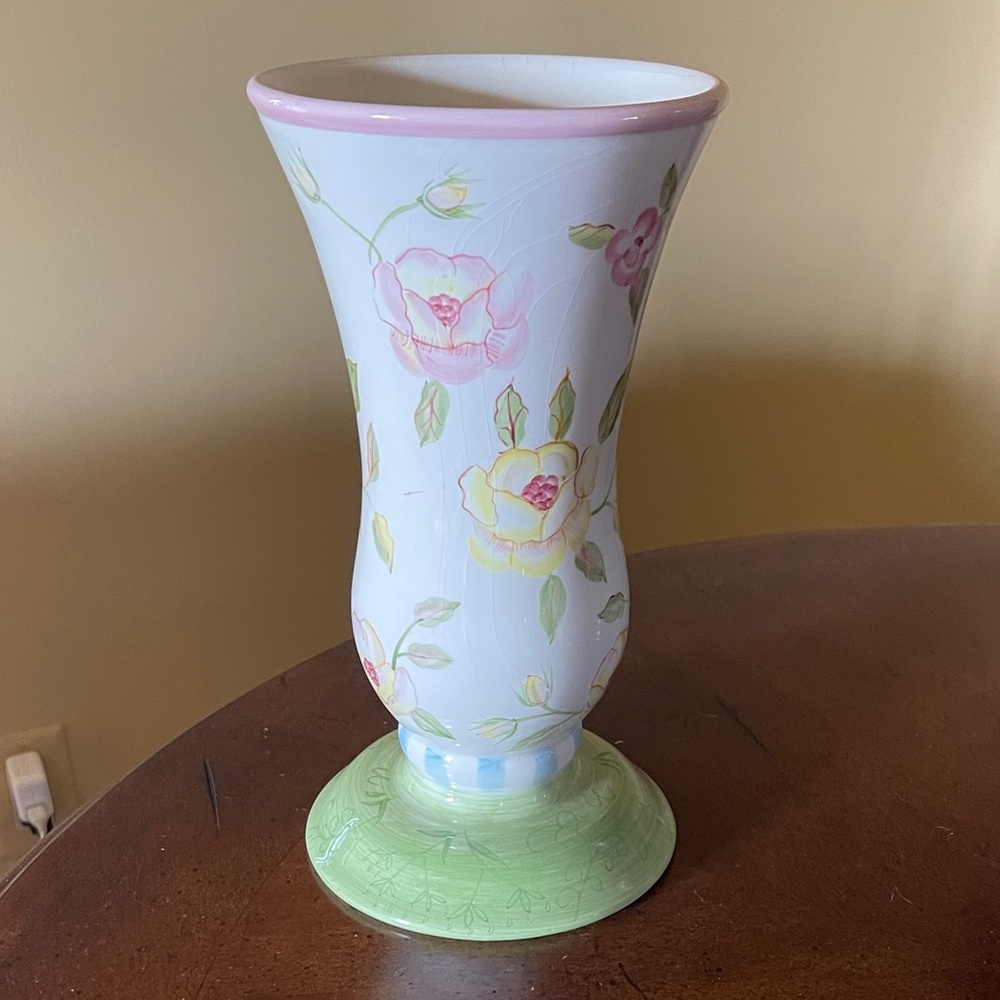 Tracy Porter Floral Vase with Green Base